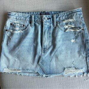 Abercrombie Y2K low-rise denim mini skirt